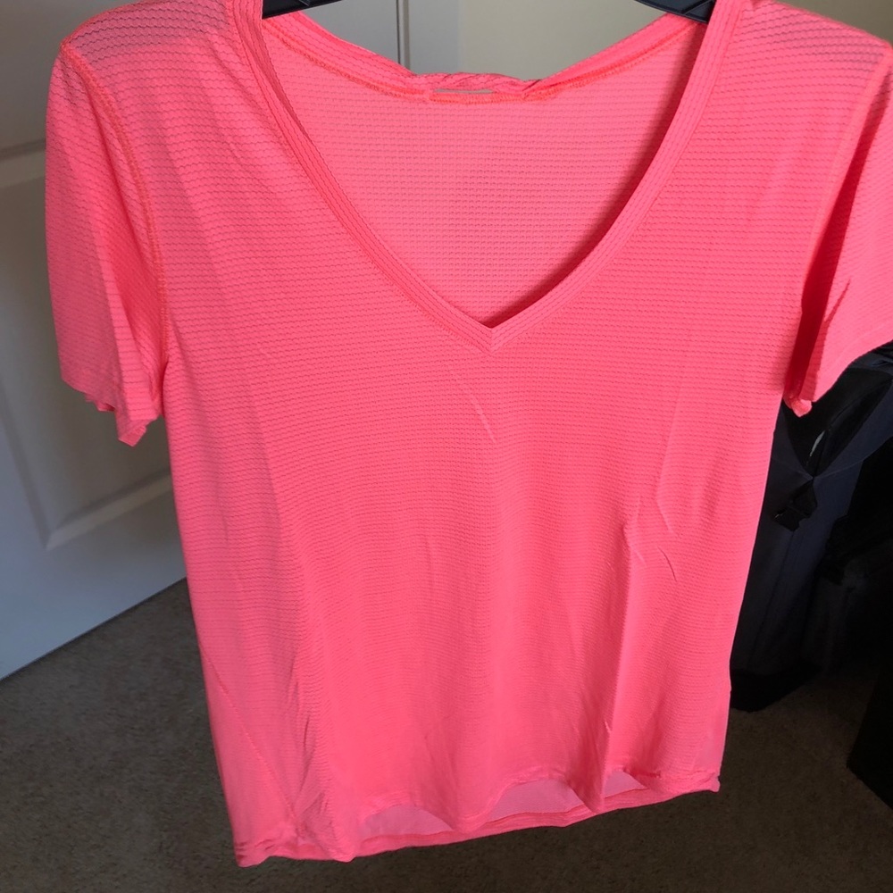 Lululemon Neon Pink/Orange V Neck Top